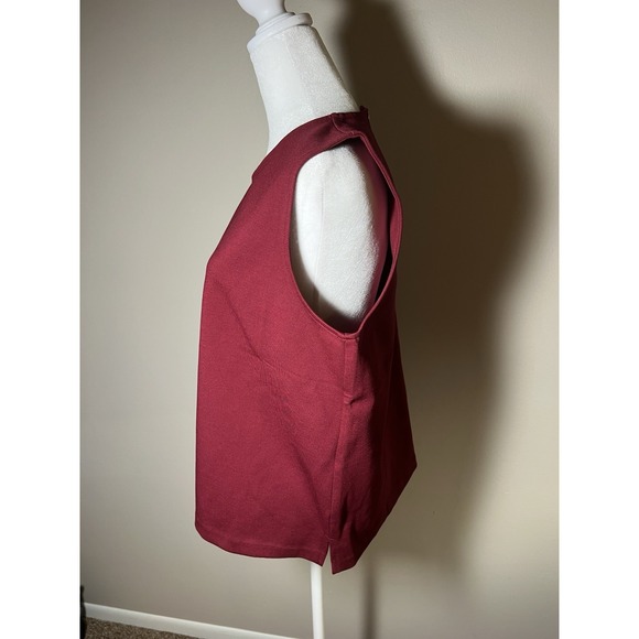 J Crew Women's Red‎ Jeweled button-back ponte top Size L Valentines - Picture 2 of 7